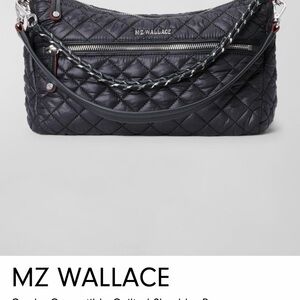 MZ Wallace Crosby Black Quilted Convertible Shoulder Bag